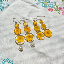 Load image into Gallery viewer, Lifecycle of a Buttercup drop earring