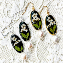 Load image into Gallery viewer, Bridal Wreath oval pearl drop earring
