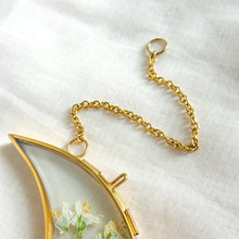 Load image into Gallery viewer, Wildflower garden gold crescent moon wall hanging (no. 2)