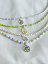 Load image into Gallery viewer, Garden Window ceramic and pearl beaded necklace