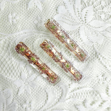 Load image into Gallery viewer, Pink Queen Anne’s Lace bar hair clip