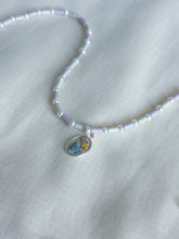 Load image into Gallery viewer, Garden Window ceramic and pearl beaded necklace