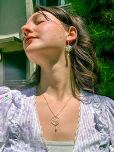 Queen Anne’s Lace pearl drop necklace