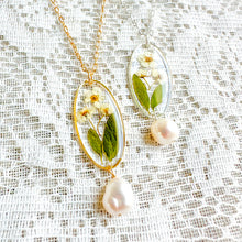 Load image into Gallery viewer, Bridal wreath oval pearl drop necklace