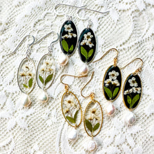 Load image into Gallery viewer, Bridal Wreath oval pearl drop earring