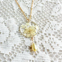 Load image into Gallery viewer, Queen Anne’s Lace pearl drop necklace
