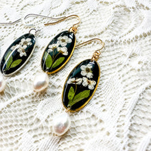 Load image into Gallery viewer, Bridal Wreath oval pearl drop earring