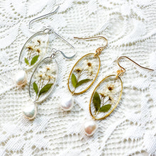 Load image into Gallery viewer, Bridal Wreath oval pearl drop earring