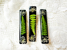Load image into Gallery viewer, Fern & Queen Anne's lace black hair clip