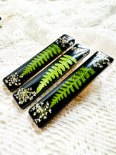 Load image into Gallery viewer, Fern & Queen Anne's lace black hair clip