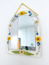 Load image into Gallery viewer, Clear daisy and forget-me-not wall mirror