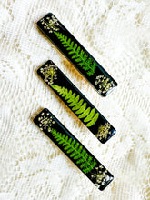 Load image into Gallery viewer, Fern & Queen Anne's lace black hair clip