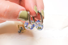 Load image into Gallery viewer, Forget-me-not rectangle bead hoops