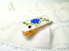 Load image into Gallery viewer, Blue flax rectangle hair clip