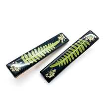 Load image into Gallery viewer, Fern & Queen Anne's lace black hair clip
