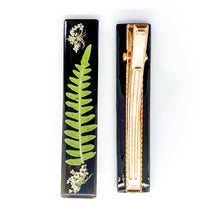 Load image into Gallery viewer, Fern & Queen Anne's lace black hair clip