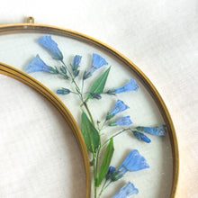 Load image into Gallery viewer, Bluebell gold crescent moon wall hanging
