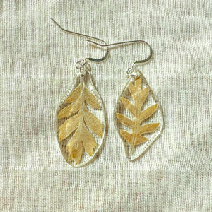 Small oak leaf earrings