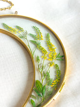 Load image into Gallery viewer, Sweet clover gold crescent moon wall hanging
