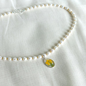 Buttercup freshwater pearl beaded necklace
