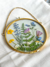 Load image into Gallery viewer, Wildflower garden gold 5” circle wall hanging
