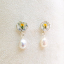 Load image into Gallery viewer, White violet pearl drop studs - sterling silver
