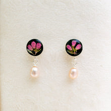 Load image into Gallery viewer, Heather pearl drop studs - sterling silver
