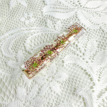 Load image into Gallery viewer, Pink Queen Anne’s Lace bar hair clip
