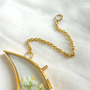 Wildflower garden gold crescent moon wall hanging (no. 2)