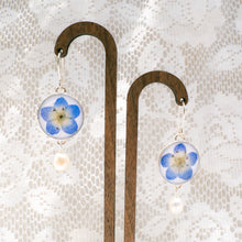 Load image into Gallery viewer, Baby Blue Eyes pearl drop earrings
