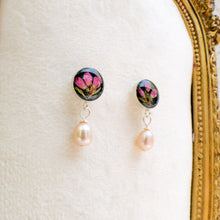 Load image into Gallery viewer, Heather pearl drop studs - sterling silver
