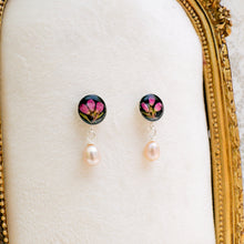 Load image into Gallery viewer, Heather pearl drop studs - sterling silver
