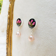 Load image into Gallery viewer, Heather pearl drop studs - sterling silver
