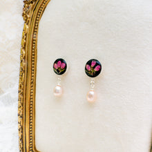 Load image into Gallery viewer, Heather pearl drop studs - sterling silver
