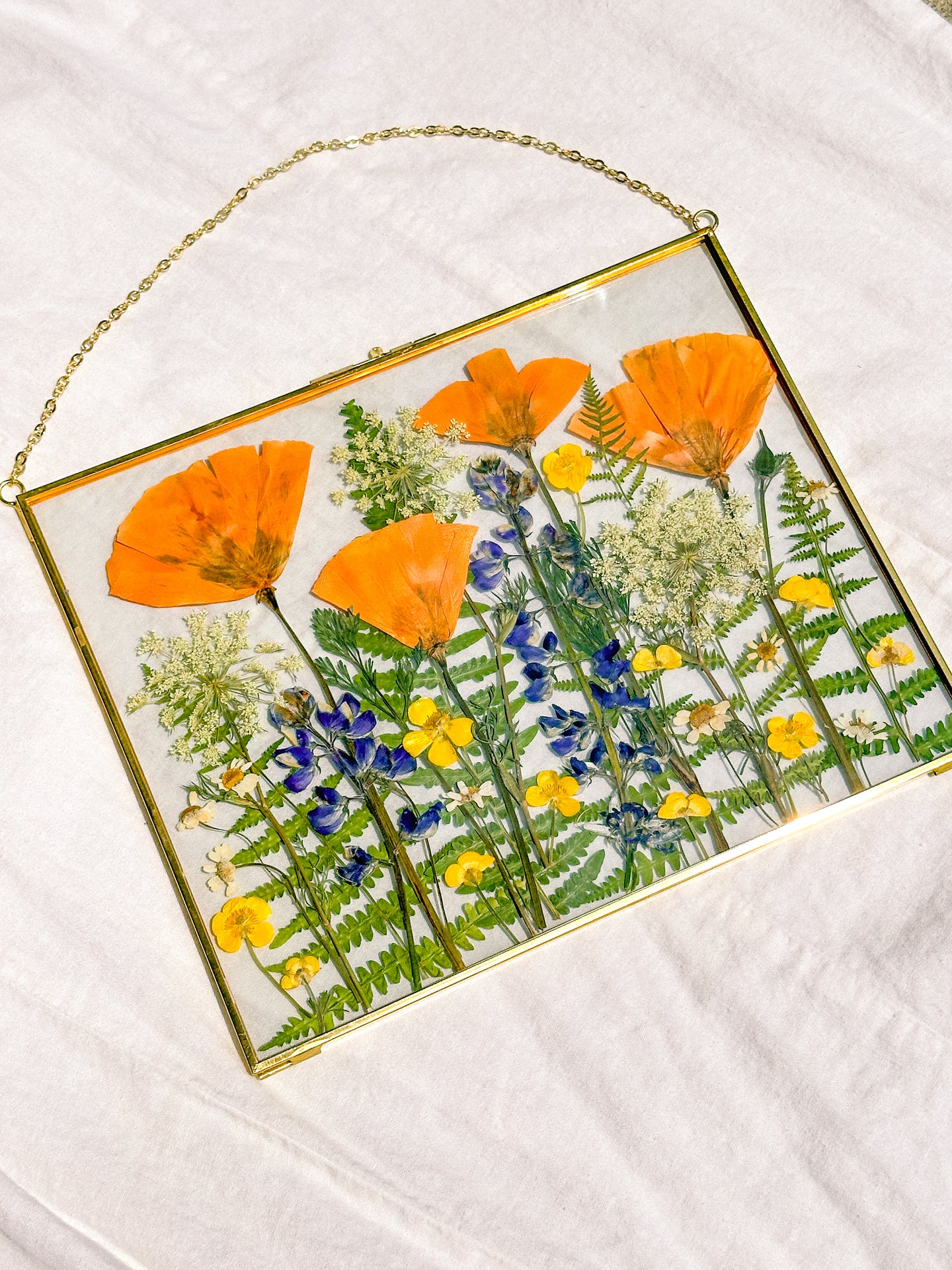 Large rectangle poppy garden wall hanging