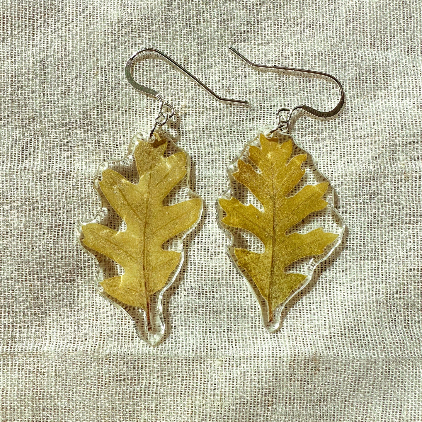Small oak leaf earrings