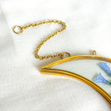 Load image into Gallery viewer, Bluebell gold crescent moon wall hanging
