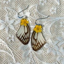 Load image into Gallery viewer, Buttercup white and black wing earrings
