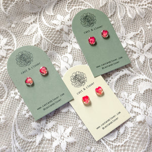 Heart rose petal studs