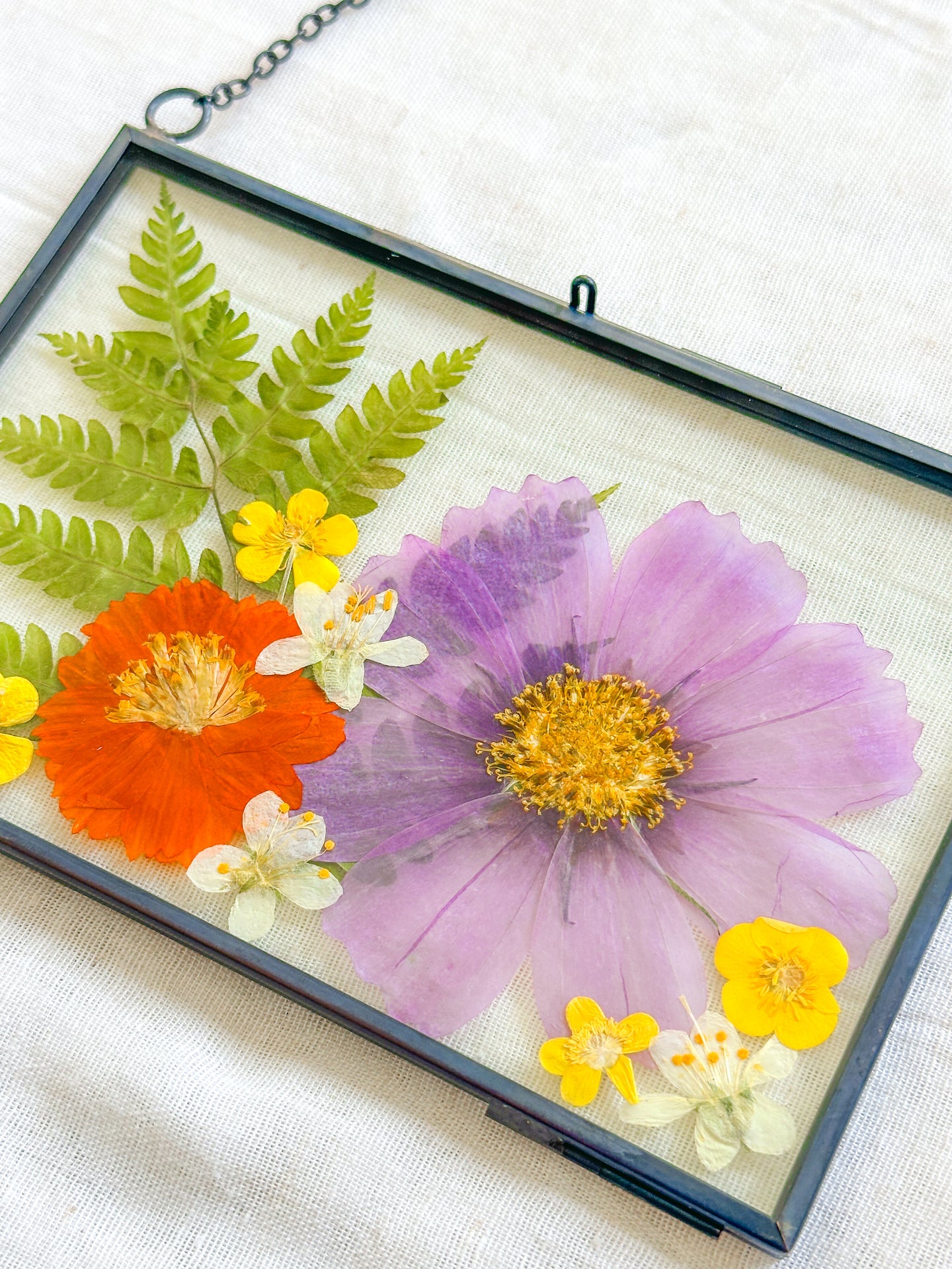 Pink Cosmo bloom medium rectangle wall hanging