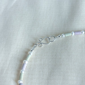 Garden Window ceramic and pearl beaded necklace
