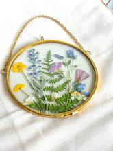 Load image into Gallery viewer, Wildflower garden gold 5” circle wall hanging
