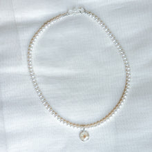 Load image into Gallery viewer, Chokecherry freshwater pearl beaded charm necklace
