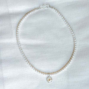 Chokecherry freshwater pearl beaded charm necklace