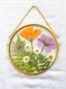 Wildflower garden large circle wall hanging no. 2