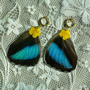 Buttercup large blue wing earring