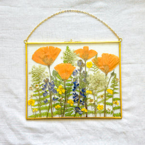 Large rectangle poppy garden wall hanging