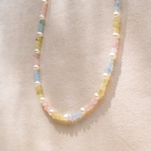 Load image into Gallery viewer, Pastel gemstone &amp; freshwater pearl necklace
