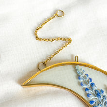 Load image into Gallery viewer, Lupine gold crescent moon wall hanging

