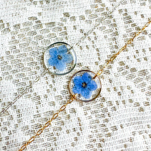 Forget-me-not chain bracelet